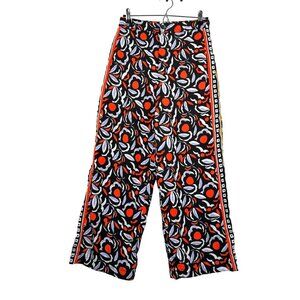 Anthropologie Floral Geometric Patterned Wide-Leg cropped Pants‎ high waist US 6